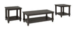 Mallacar 3-Pc Black Wood Coffee Table Set