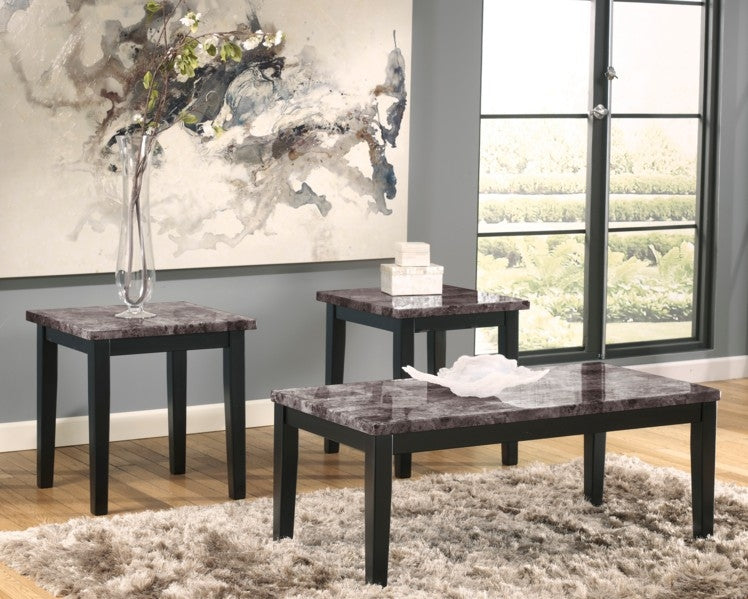 Maysville 3-Pc Black Wood Coffee Table Set