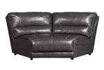 McCaskill 3-Pc Gray Leather Manual Recliner Sectional Sofa