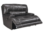 McCaskill Gray Leather Wide Seat Manual Recliner