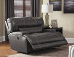 McCaskill Gray Leather Wide Seat Manual Recliner