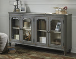 Mirimyn Antique Gray Wood 4-Door Accent Cabinet