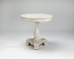 Mirimyn White Wood Round Accent Table