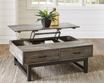 Mondoro Grayish Brown Lift-Top Coffee Table