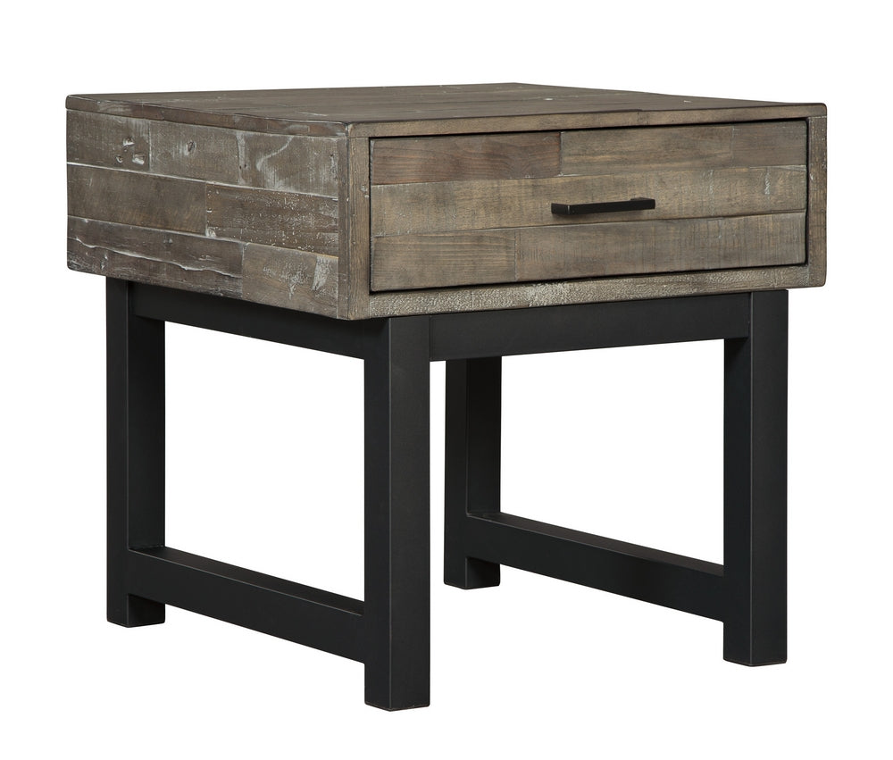 Mondoro Grayish Brown Square End Table