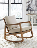 Novelda Neutral Fabric Rocking Accent Chair