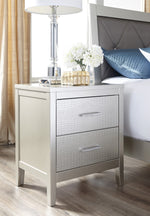 Olivet Silver Wood 2-Drawer Nightstand