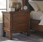 Ralene Medium Brown Wood 2-Drawer Nightstand