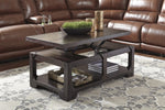 Rogness Rustic Brown Wood Lift-Top Coffee Table