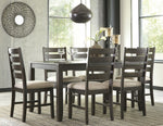 Rokane 7-Pc Warm Brown Wood Dining Table Set