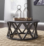 Sharzane Grayish Brown Round Coffee Table