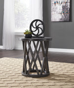 Sharzane Grayish Brown Round End Table