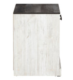 Shawburn Whitewash Wood 1-Drawer Nightstand