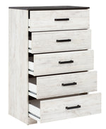 Shawburn Whitewash Wood 5-Drawer Chest