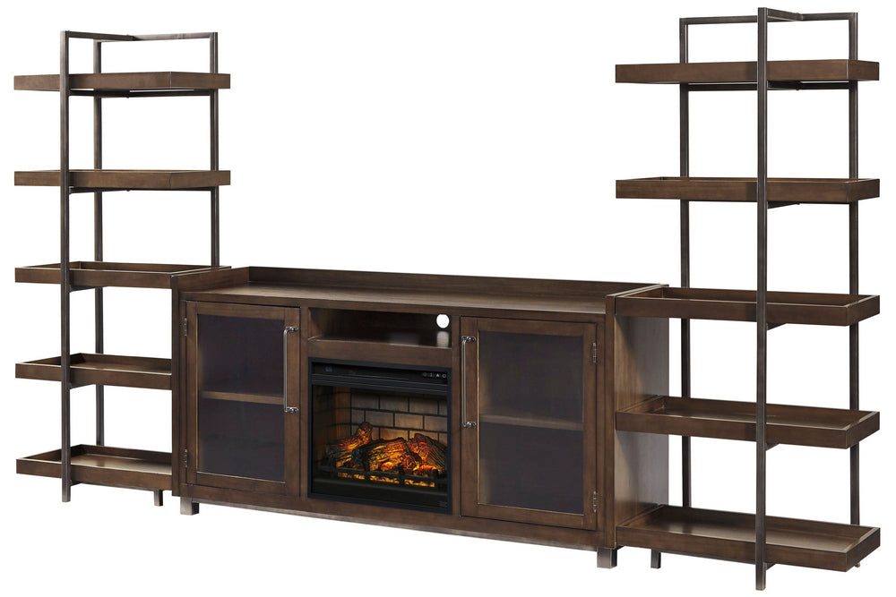 Starmore Brown Wood Entertainment Center with Infrared Fireplace Insert