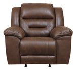 Stoneland Chocolate Faux Leather Manual Rocker Recliner