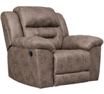 Stoneland Fossil Faux Leather Manual Rocker Recliner