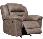 Stoneland Fossil Faux Leather Manual Rocker Recliner