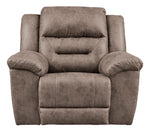 Stoneland Fossil Faux Leather Manual Rocker Recliner