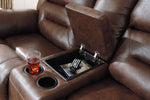 Stoneland Chocolate Faux Leather Manual Recliner Loveseat