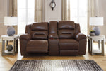 Stoneland Chocolate Faux Leather Manual Recliner Loveseat