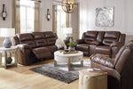 Stoneland Chocolate Faux Leather Manual Recliner Loveseat