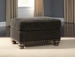 Stracelen Sable Chenille Fabric Ottoman