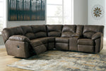 Tambo Canyon Faux Leather Manual Recliner Sectional Sofa (Oversized)