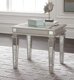 Tessani Silver Wood End Table