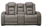 The Man-Den Gray Power Recliner Loveseat