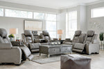 The Man-Den Gray Power Recliner Loveseat