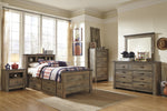 Trinell Brown Wood 5-Drawer Chest