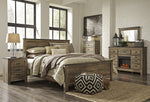 Trinell Brown Wood King Panel Bed