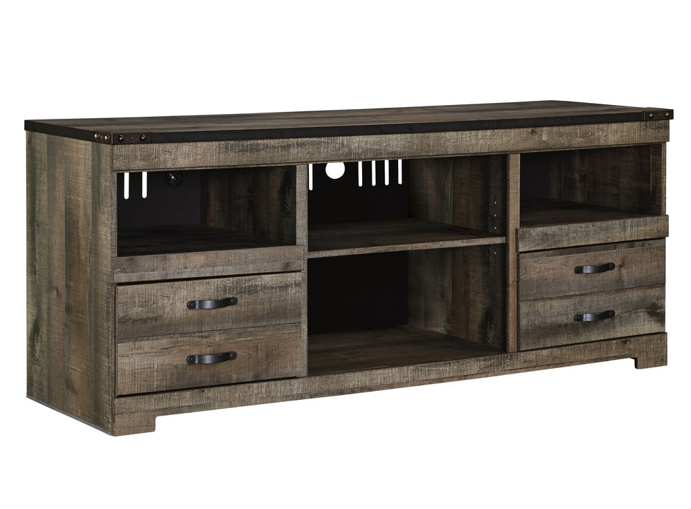 Trinell Rustic Brown Wood LG TV Stand