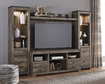 Trinell Rustic Brown Wood LG TV Stand