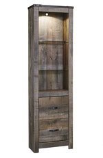 Trinell Rustic Brown Wood Tall Pier