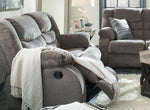 Tulen Gray Chenille Manual Recliner Loveseat