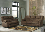 Tulen Chocolate Chenille Manual Recliner Loveseat