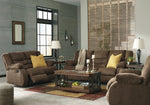 Tulen Chocolate Chenille Manual Recliner Loveseat