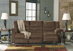 Tulen Chocolate Chenille Manual Recliner Sofa