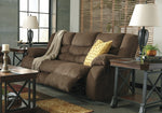 Tulen Chocolate Chenille Manual Recliner Sofa