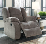 Tulen Gray Chenille Manual Rocker Recliner