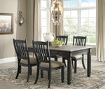 Tyler Creek 2 Grayish Brown Fabric/Black Wood Side Chairs