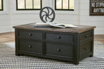 Tyler Creek Grayish Brown/Black Wood Lift-Top Coffee Table