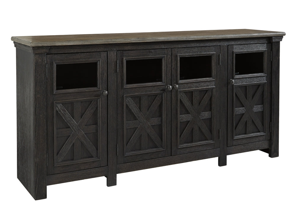 Tyler Creek Grayish Brown/Black Wood Extra Large TV Stand