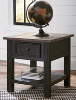 Tyler Creek Grayish Brown/Black Wood End Table