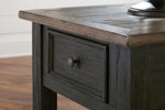 Tyler Creek Grayish Brown/Black Wood End Table