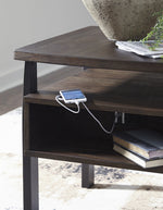 Vailbry Brown Wood Rectangular End Table