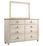 Willowton 6-Pc Whitewash Wood Queen Sleigh Bedroom Set