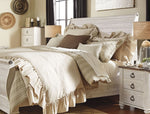 Willowton Whitewash Wood King Sleigh Bed (Oversized)